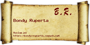 Bondy Ruperta névjegykártya